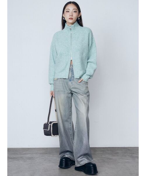 EMODA（エモダ）の「フェイクムートンボックスリボンバッグ（ショルダーバッグ・レディース・ブルー/グレー/ブラック・FREE）」の9枚目の写真