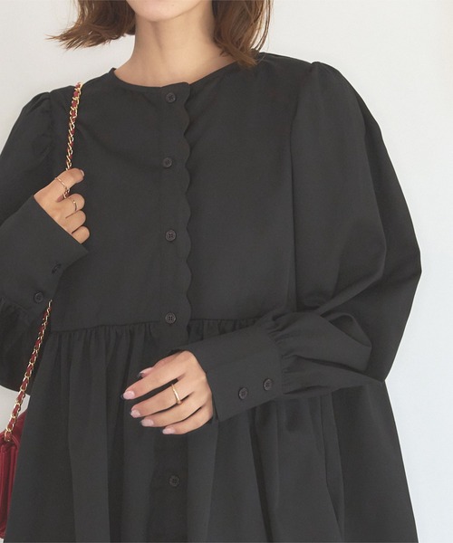 ロングスリーブスカラップブラウス（シャツ/ブラウス）｜KOBE LETTUCE