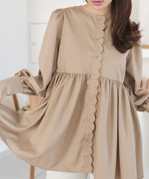 ロングスリーブスカラップブラウス（シャツ/ブラウス）｜KOBE LETTUCE