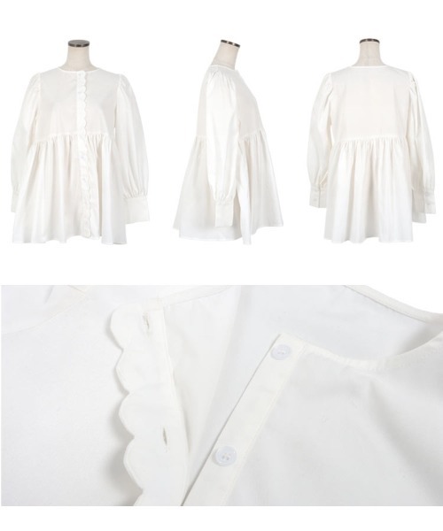 ロングスリーブスカラップブラウス（シャツ/ブラウス）｜KOBE LETTUCE