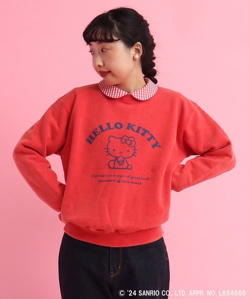 CHILD WOMAN(チャイルドウーマン)の「【WEB・原宿路面店限定】SANRIO/サンリオ HELLOKITTY/ハローキティ×CHILDWOMAN プリントスウェット(スウェット・レディース・ネイビー/レッド・FREE)」の13枚目の写真