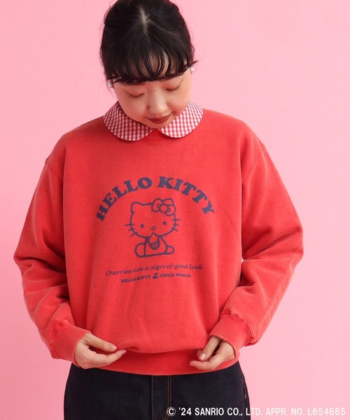 CHILD WOMAN(チャイルドウーマン)の「【WEB・原宿路面店限定】SANRIO/サンリオ HELLOKITTY/ハローキティ×CHILDWOMAN プリントスウェット(スウェット・レディース・ネイビー/レッド・FREE)」の16枚目の写真