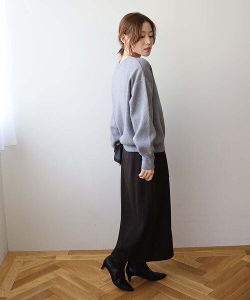 le.coeur blanc(ルクールブラン)の「ブークレポケットスカート(スカート・レディース・ブルー/ブラウン/モカ・36/38)」の4枚目の写真