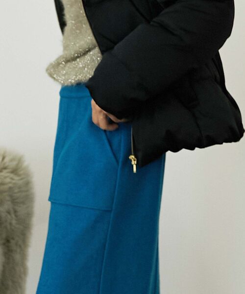 le.coeur blanc(ルクールブラン)の「ブークレポケットスカート(スカート・レディース・ブルー/ブラウン/モカ・36/38)」の9枚目の写真