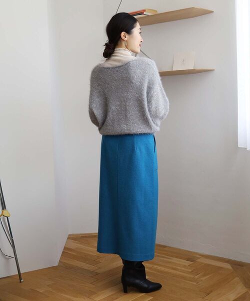 le.coeur blanc(ルクールブラン)の「ブークレポケットスカート(スカート・レディース・ブルー/ブラウン/モカ・36/38)」の16枚目の写真