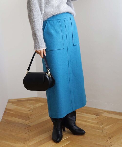 le.coeur blanc(ルクールブラン)の「ブークレポケットスカート(スカート・レディース・ブルー/ブラウン/モカ・36/38)」の19枚目の写真