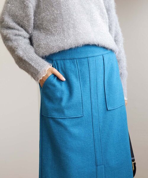 le.coeur blanc(ルクールブラン)の「ブークレポケットスカート(スカート・レディース・ブルー/ブラウン/モカ・36/38)」の20枚目の写真