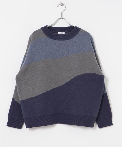 ITEMS URBANRESEARCH（アイテムズ アーバンリサーチ）の「総柄クルーネックニットプルオーバー（ニット/セーター・レディース・ブラック/ブルー/ブラウン・FREE）」の13枚目の写真