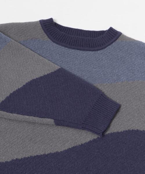 セール】総柄クルーネックニットプルオーバー（ニット/セーター