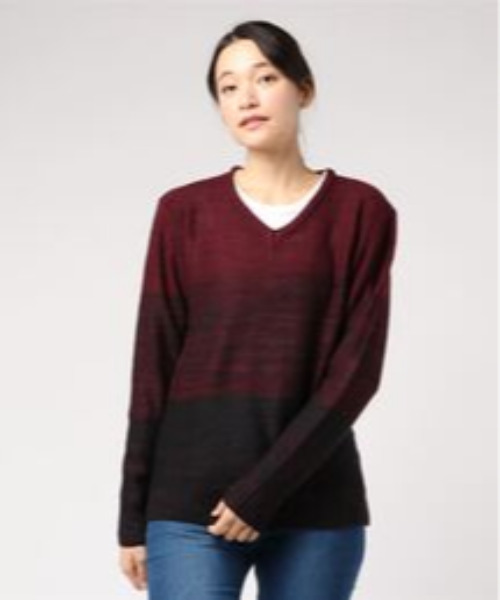 Bling Leads（ブリングリーズ）の「【Bling Leads】ボーダーニット＆ ロングTシャツ　アンサンブルセット（アンサンブル・メンズ・グレー系その他/レッド系その他2/ブラック系その他/レッド系その他/ブラック系その他2・MEDIUM/X-LARGE）」の4枚目の写真