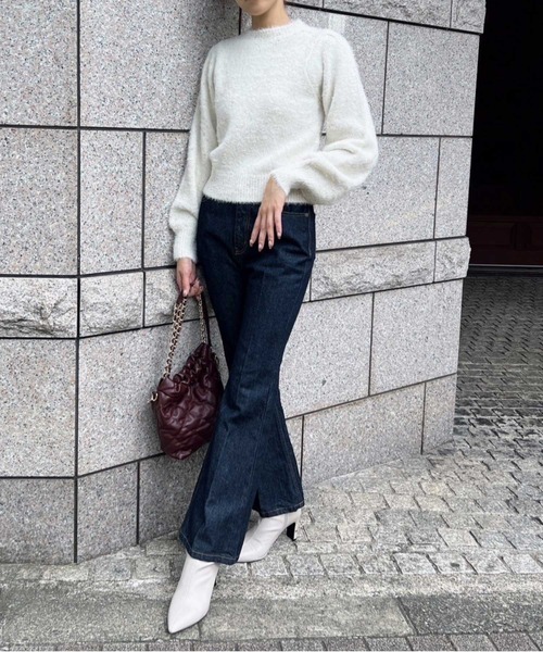 NOELA(ノエラ)の「ウールシャギーラメニット(ニット/セーター・レディース・ベージュ/オフホワイト/グレー・フリー)」の5枚目の写真