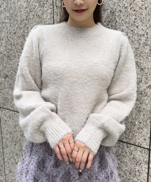 NOELA(ノエラ)の「ウールシャギーラメニット(ニット/セーター・レディース・ベージュ/オフホワイト/グレー・フリー)」の7枚目の写真