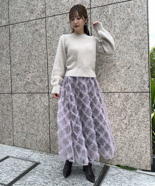NOELA(ノエラ)の「ウールシャギーラメニット(ニット/セーター・レディース・ベージュ/オフホワイト/グレー・フリー)」の9枚目の写真