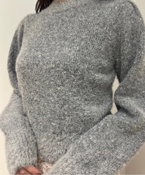 NOELA(ノエラ)の「ウールシャギーラメニット(ニット/セーター・レディース・ベージュ/オフホワイト/グレー・フリー)」の11枚目の写真