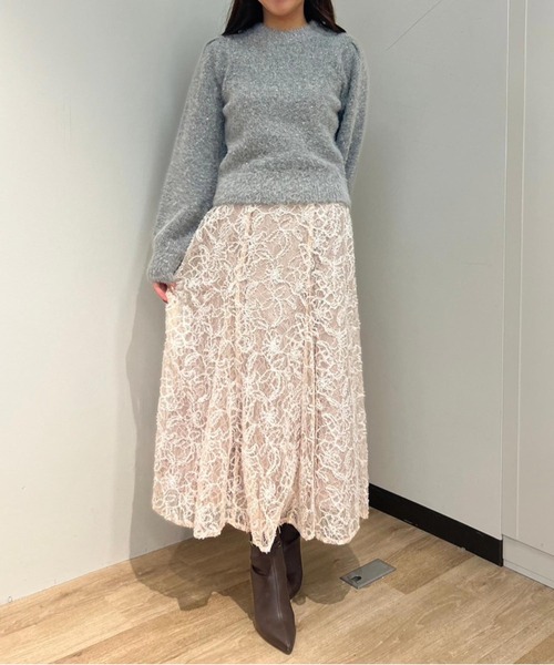 NOELA(ノエラ)の「ウールシャギーラメニット(ニット/セーター・レディース・ベージュ/オフホワイト/グレー・フリー)」の12枚目の写真