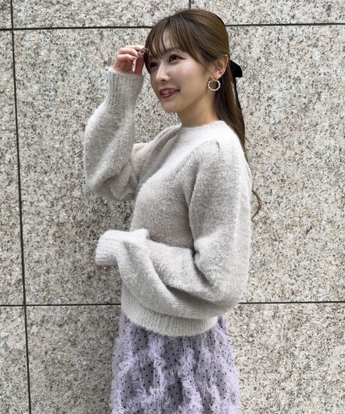 NOELA(ノエラ)の「ウールシャギーラメニット(ニット/セーター・レディース・ベージュ/オフホワイト/グレー・フリー)」の15枚目の写真