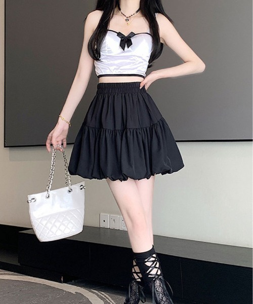 ハイウエスト バルーン ミニスカート（スカート）｜kirakiraShop
