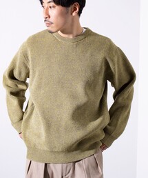 GLOSTER | 【GLOSTER/グロスター】片畦編み ミックス クルーネック  プルオーバー ニット(ニット/セーター)