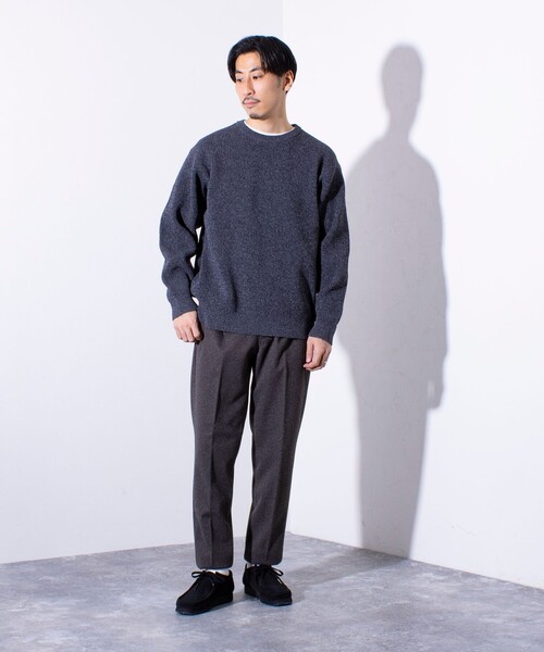 GLOSTER（グロスター）の「【GLOSTER/グロスター】片畦編み ミックス クルーネック  プルオーバー ニット（ニット/セーター・メンズ・チャコールグレー/イエロー/ブルー・M/L/S）」の15枚目の写真