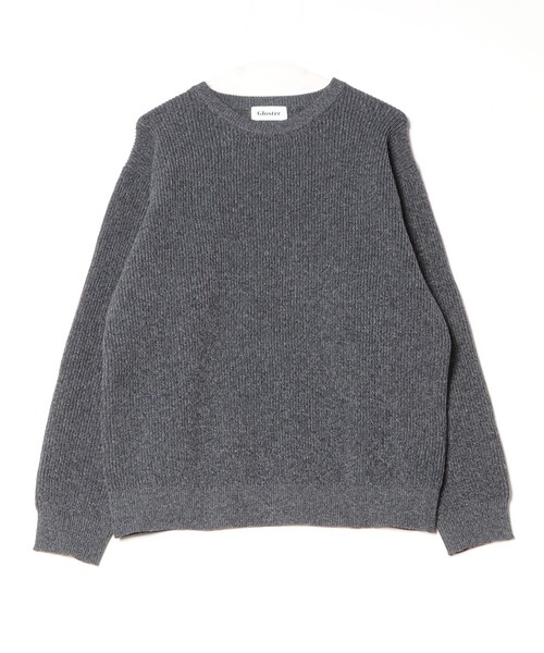 GLOSTER（グロスター）の「【GLOSTER/グロスター】片畦編み ミックス クルーネック  プルオーバー ニット（ニット/セーター・メンズ・チャコールグレー/イエロー/ブルー・M/L/S）」の11枚目の写真