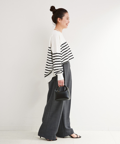 B.C STOCK(ベーセーストック)の「アシンメトリータックパンツ(スラックス・レディース・ブラック系その他/ライトグレー/ベージュ・SMALL/MEDIUM)」の6枚目の写真