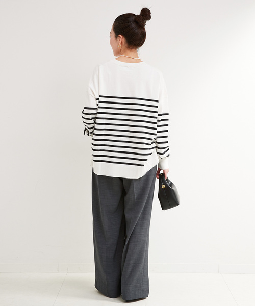 B.C STOCK(ベーセーストック)の「アシンメトリータックパンツ(スラックス・レディース・ブラック系その他/ライトグレー/ベージュ・SMALL/MEDIUM)」の5枚目の写真