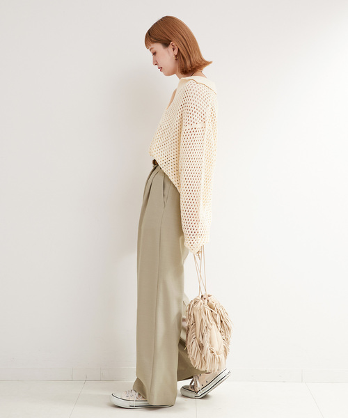 B.C STOCK(ベーセーストック)の「アシンメトリータックパンツ(スラックス・レディース・ブラック系その他/ライトグレー/ベージュ・SMALL/MEDIUM)」の16枚目の写真