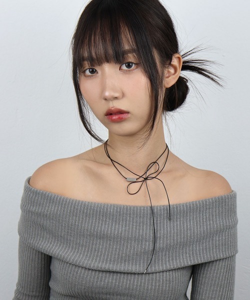 M.U.L. スクエアシルバーネックレス(新品未使用) セール】スクエア メタルモチーフ コードチョーカー