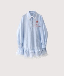 LA POMME petit(|~Ev`)̃XC[g[XwVchX Sweet Lace Hem Shirt Dress(Vcs[X)