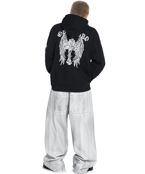 OY（オーワイ）の「『OY/オーワイ』 RAW HEM STITCHED WIDE VOLUME PANTS/ローヘム ステッチ ワイドボリュームパンツ（デニムパンツ・レディース・グレー・L/M）」の5枚目の写真