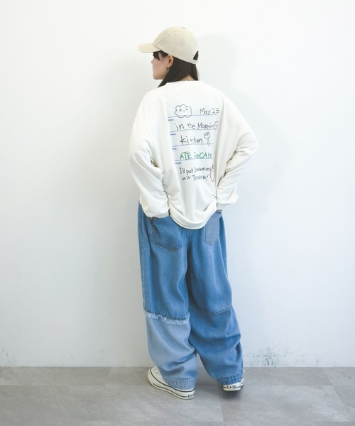 セール】【MODE NORM CORE】ミニ裏毛グラフィックロングTシャツ