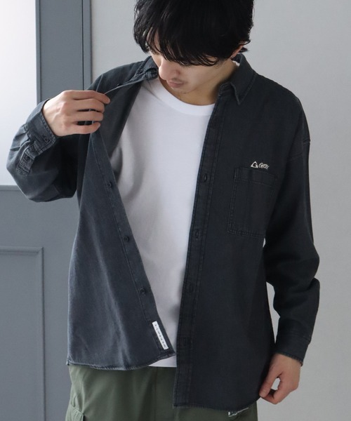 GERRY(ジェリー)の「【GERRY/ジェリー】ワンポイント刺繍ロゴ ボタンダウン 長袖 デニムシャツ(シャツ/ブラウス・メンズ・ネイビー/ブルー/ブラック/ブラック系その他・L/LL/M)」の13枚目の写真