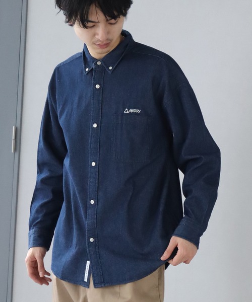 GERRY(ジェリー)の「【GERRY/ジェリー】ワンポイント刺繍ロゴ ボタンダウン 長袖 デニムシャツ(シャツ/ブラウス・メンズ・ネイビー/ブルー/ブラック/ブラック系その他・L/LL/M)」の20枚目の写真