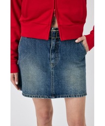【セットアップ対応】BELTED DENIM ミニスカート