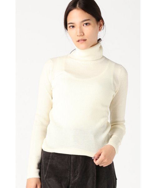 JOURNAL STANDARD（ジャーナルスタンダード）の「リブボーダームジ タートルネックプルオーバー#（ニット/セーター・レディース・チャコールグレー/ホワイト系その他/ブラック/アイボリー・FREE）」の2枚目の写真