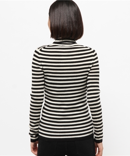 JOURNAL STANDARD（ジャーナルスタンダード）の「リブボーダームジ タートルネックプルオーバー#（ニット/セーター・レディース・チャコールグレー/ホワイト系その他/ブラック/アイボリー・FREE）」の11枚目の写真