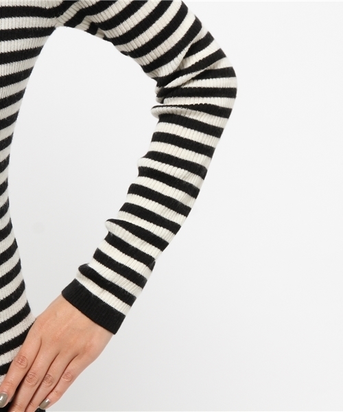 JOURNAL STANDARD（ジャーナルスタンダード）の「リブボーダームジ タートルネックプルオーバー#（ニット/セーター・レディース・チャコールグレー/ホワイト系その他/ブラック/アイボリー・FREE）」の13枚目の写真