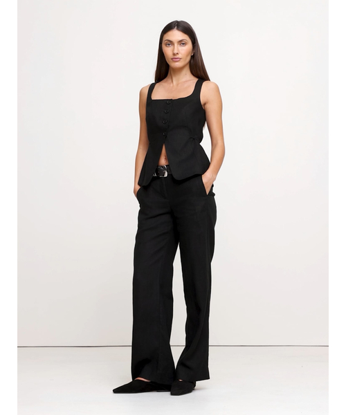 Banana Republic(バナナリパブリック)の「リネン スクエアネック ロングベスト(ベスト・レディース・ブラック・2/0/4/6/8)」の5枚目の写真