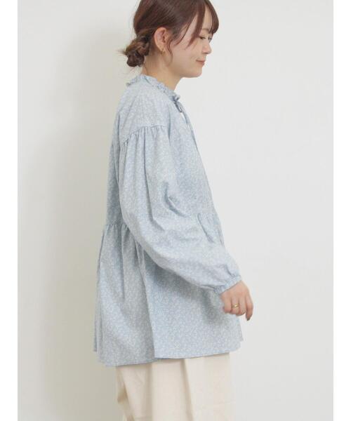 Samansa Mos2（サマンサ モスモス）の「花柄フリルカラーブラウス（シャツ/ブラウス・レディース・ブルー/ブラック/オフホワイト・F）」の9枚目の写真