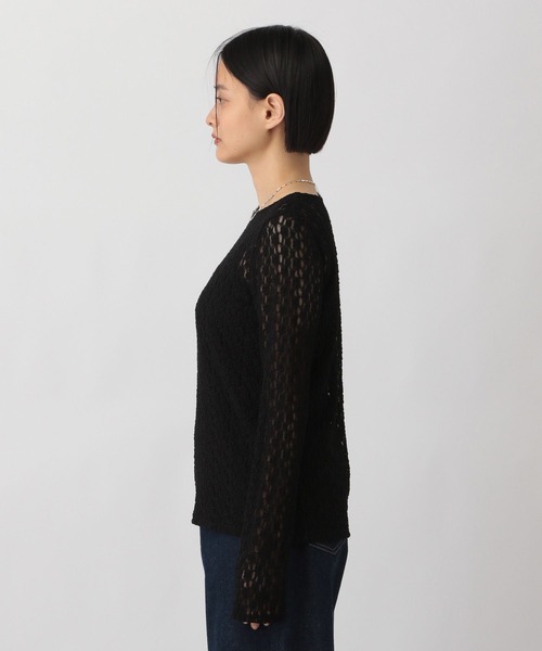 A part by（アパートバイ）の「レースカット_長袖（Tシャツ/カットソー・レディース・オフホワイト/ブラック/ブルー系その他3・FREE）」の21枚目の写真