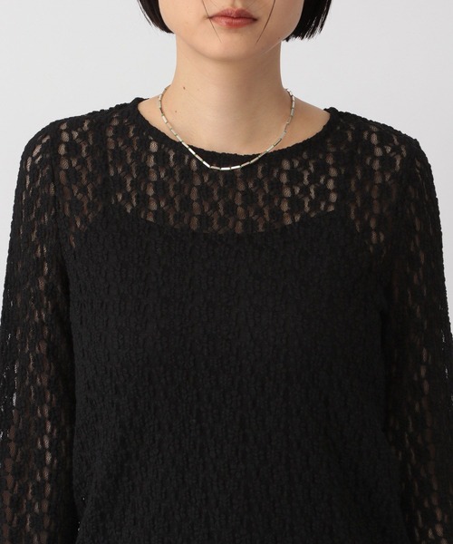 A part by（アパートバイ）の「レースカット_長袖（Tシャツ/カットソー・レディース・オフホワイト/ブラック/ブルー系その他3・FREE）」の19枚目の写真