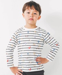 【スララク/防汚加工】わくわくデザイン男の子長袖Tシャツ(80~130cm)