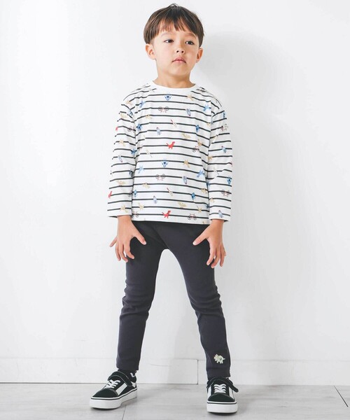 SLAP SLIP(スラップスリップ)の「【スララク/防汚加工】わくわくデザイン男の子長袖Tシャツ(80~130cm)(Tシャツ/カットソー・キッズ・ブルー/グリーン系その他/ブラック系その他/ベージュ/オフホワイト/イエロー/グレー/ホワイト・80cm/90cm/110cm/100cm/120cm/130cm)」の13枚目の写真