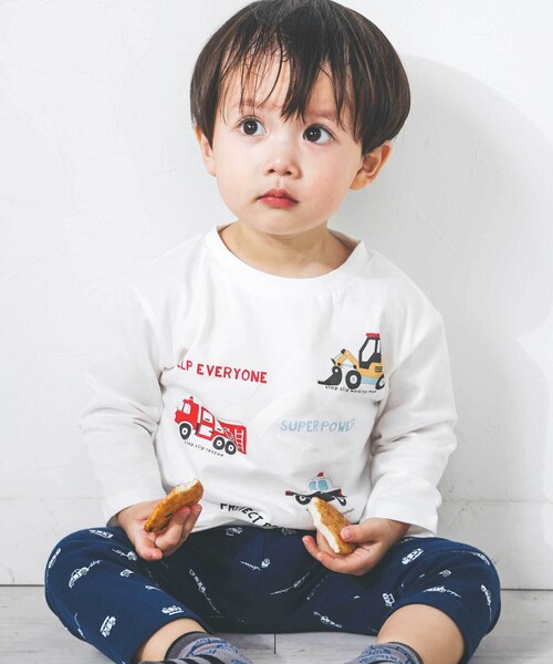 SLAP SLIP(スラップスリップ)の「【スララク/防汚加工】わくわくデザイン男の子長袖Tシャツ(80~130cm)(Tシャツ/カットソー・キッズ・ブルー/グリーン系その他/ブラック系その他/ベージュ/オフホワイト/イエロー/グレー/ホワイト・80cm/90cm/110cm/100cm/120cm/130cm)」の12枚目の写真