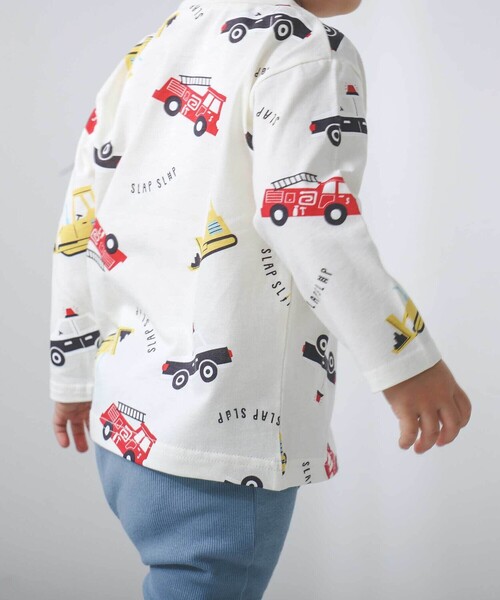 SLAP SLIP(スラップスリップ)の「【スララク/防汚加工】わくわくデザイン男の子長袖Tシャツ(80~130cm)(Tシャツ/カットソー・キッズ・ブルー/グリーン系その他/ブラック系その他/ベージュ/オフホワイト/イエロー/グレー/ホワイト・80cm/90cm/110cm/100cm/120cm/130cm)」の10枚目の写真