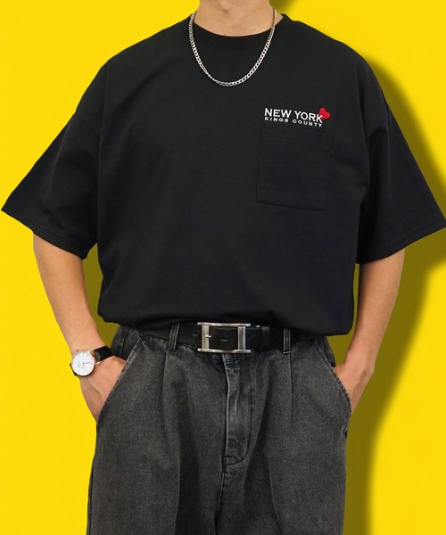 Burner（バーナー）の「【GROOVY STORE】ワンポイント刺繍ワイドTシャツ（Tシャツ/カットソー・メンズ・ブラック/ネイビー/ホワイト/インディゴブルー/スミクロ/ライトブラック/ホワイト系その他2/ホワイト系その他3/ホワイト系その他4/ホワイト系その他5/ブラック系その他2/ブラック系その他3/ブラック系その他4/コーラルピンク/ブラック系その他5/グレイッシュブルー/ホワイト系その他6・LL/L/M）」の12枚目の写真