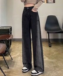 SPIGA（スピーガ）の「ｻｲﾄﾞ切替ﾃﾞﾆﾑﾜｲﾄﾞﾊﾟﾝﾂ（デニムパンツ）」