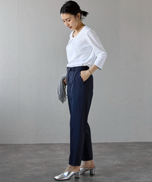 etre pret(エトレプレ)の「多サイズ対応 テーパードパンツ ※セットアップ可(スーツパンツ・レディース・グレー/ネイビー・5号/7号/9号/11号/13号/15号)」の11枚目の写真