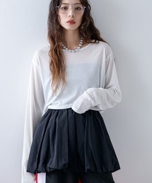 bohmal | クロップドシアーロンT【大きいサイズ有り】(Tシャツ/カットソー)