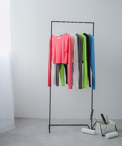 bohmal（ボマール）の「クロップドシアーロンT【大きいサイズ有り】（Tシャツ/カットソー・レディース・ホワイト/ブラック/ブルー/グレー/ピンク/ライム・M～Ｌ/LL～3L）」の21枚目の写真